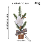 Desktop Mini Christmas Tree 25cm, Cotton Style Christmas Window Potted Decoration