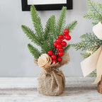 Desktop Mini Christmas Tree 25cm, Cotton Style Christmas Window Potted Decoration
