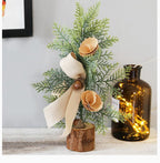 Desktop Mini Christmas Tree 25cm, Cotton Style Christmas Window Potted Decoration
