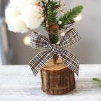 Desktop Mini Christmas Tree 25cm, Cotton Style Christmas Window Potted Decoration