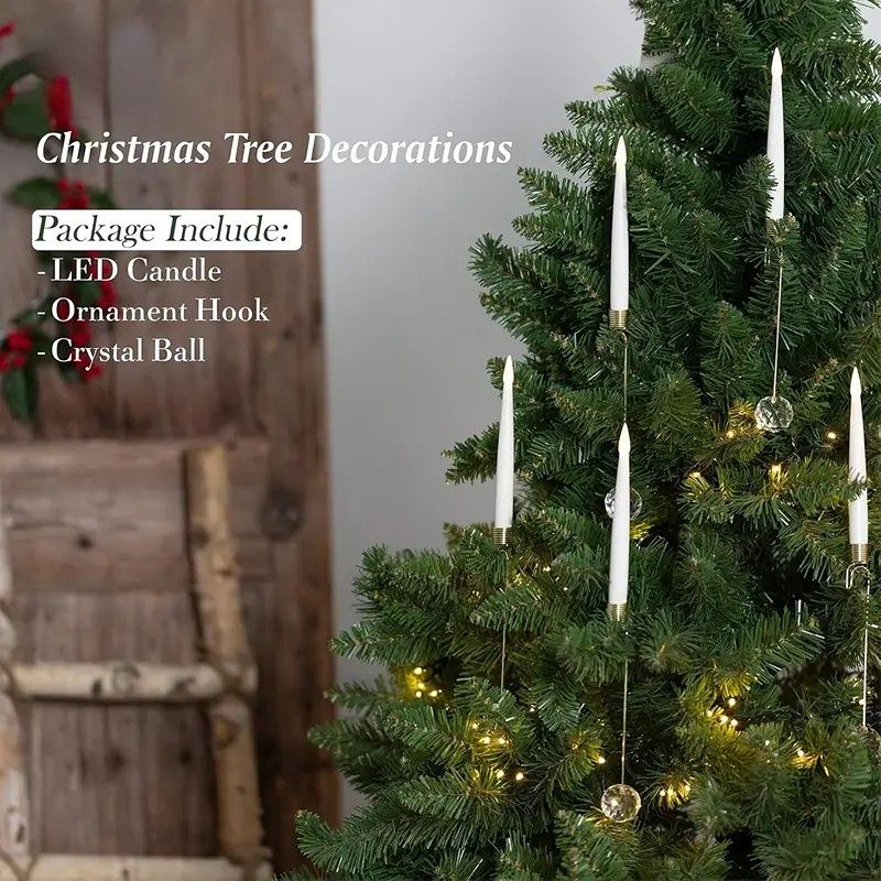 12-Pack Flameless LED Christmas Taper Candles with Remote & Timer