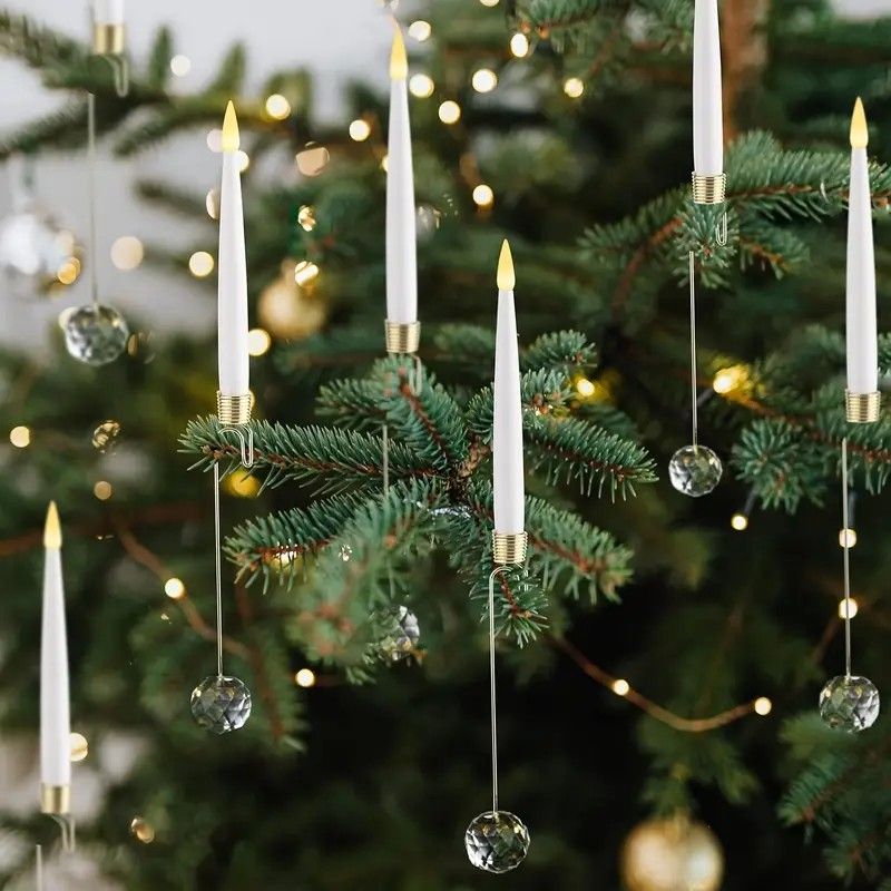 12-Pack Flameless LED Christmas Taper Candles with Remote & Timer