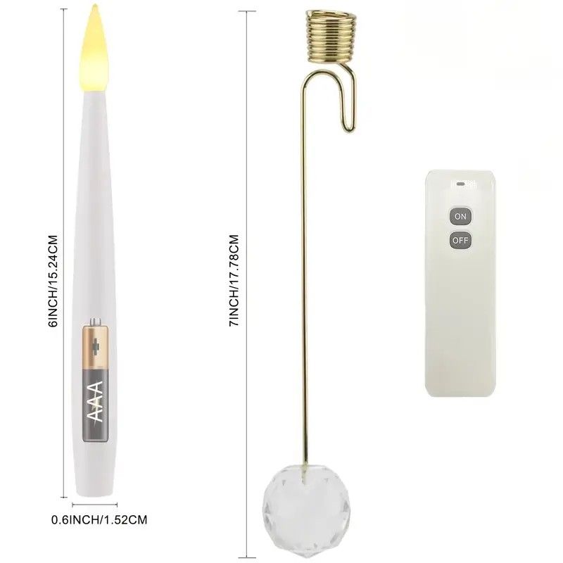 6-Pack Flameless LED Christmas Taper Candles – Remote & Timer