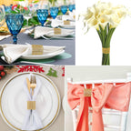 24Pack Napkin Rings, Gold Napkins Rings Plastic, Gold Napkin Holders for Anniversary, Birthday, Parties, Weddings and Dinners