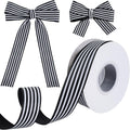 Black & White Striped Ribbon – 25 Yards