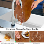 Placemats, Heat Resistant Oval Placemats Set of 6 Washable 12 x 17 Inch, Waterproof Table Mats, Wipeable Pu Place Mats for Kitchen, Dining Room, Turmeric Brown