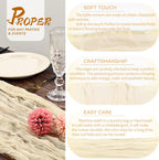 5 Packs 10Ft Ivory Cheesecloth Table Runner, 35" x 120" Rustic Gauze Boho Wedding Table Runner Decorations