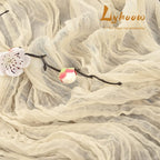 5 Packs 10Ft Ivory Cheesecloth Table Runner, 35" x 120" Rustic Gauze Boho Wedding Table Runner Decorations