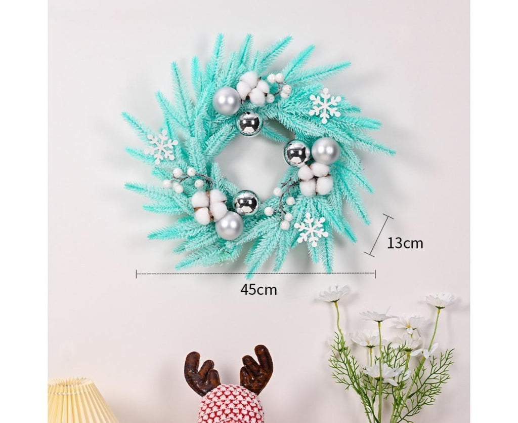 Glitter Christmas Ball Wreath – Blue