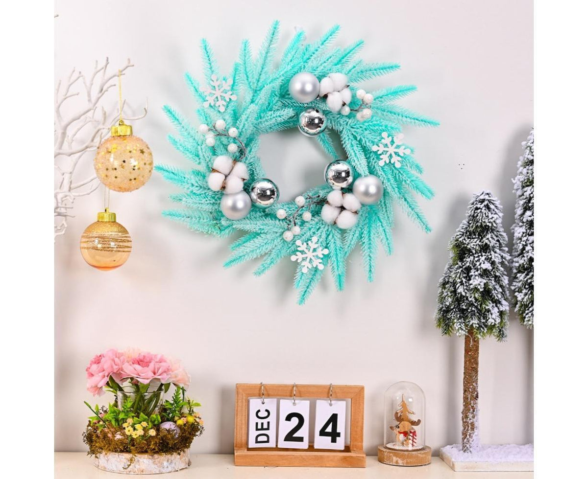 Glitter Christmas Ball Wreath – Blue