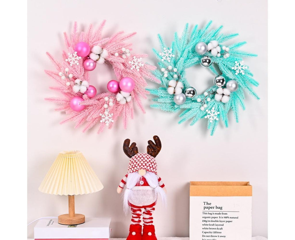 Glitter Christmas Ball Wreath – Blue
