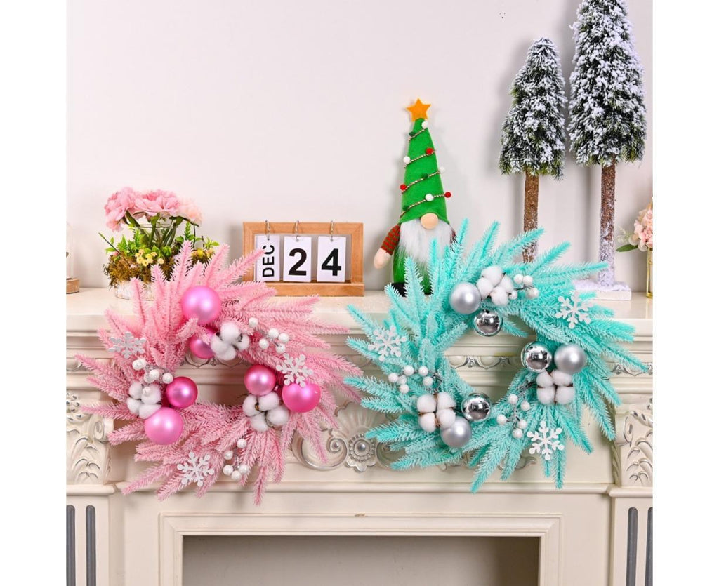 Glitter Christmas Ball Wreath – Blue