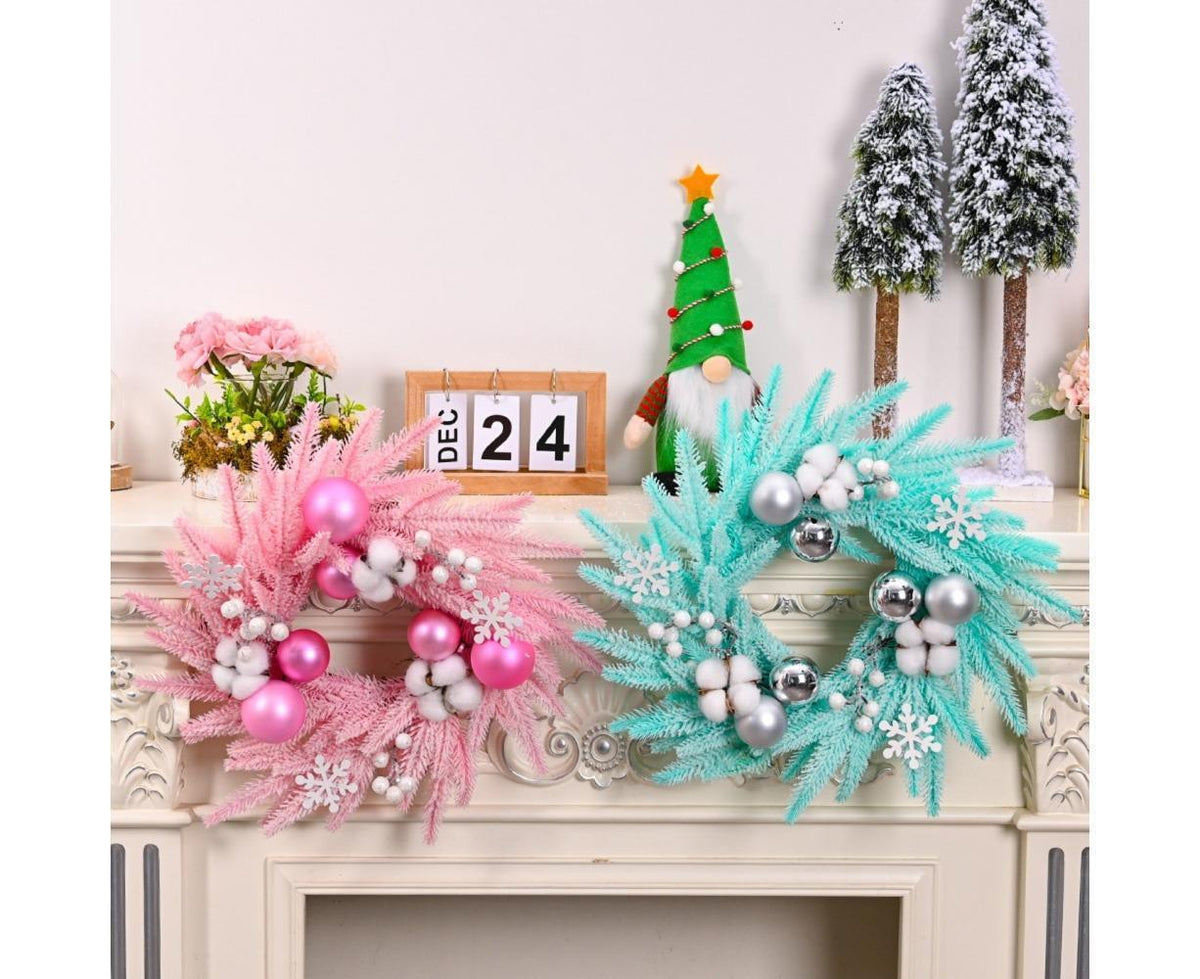 Glitter Christmas Ball Wreath – Blue