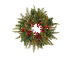 Red Berry Christmas Wreath – 40cm | Warm White LEDs