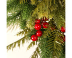 Red Berry Christmas Wreath – 40cm | Warm White LEDs