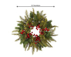 Red Berry Christmas Wreath – 40cm | Warm White LEDs
