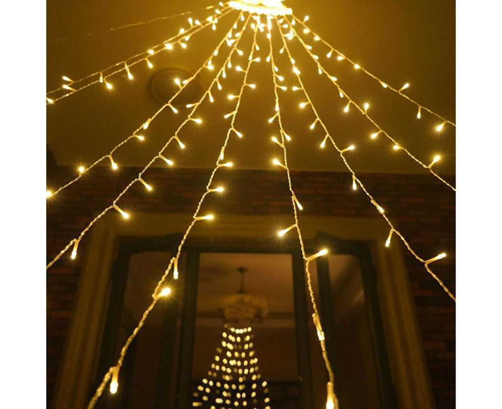 Solar Waterfall Christmas Tree Lights – 350 LEDs