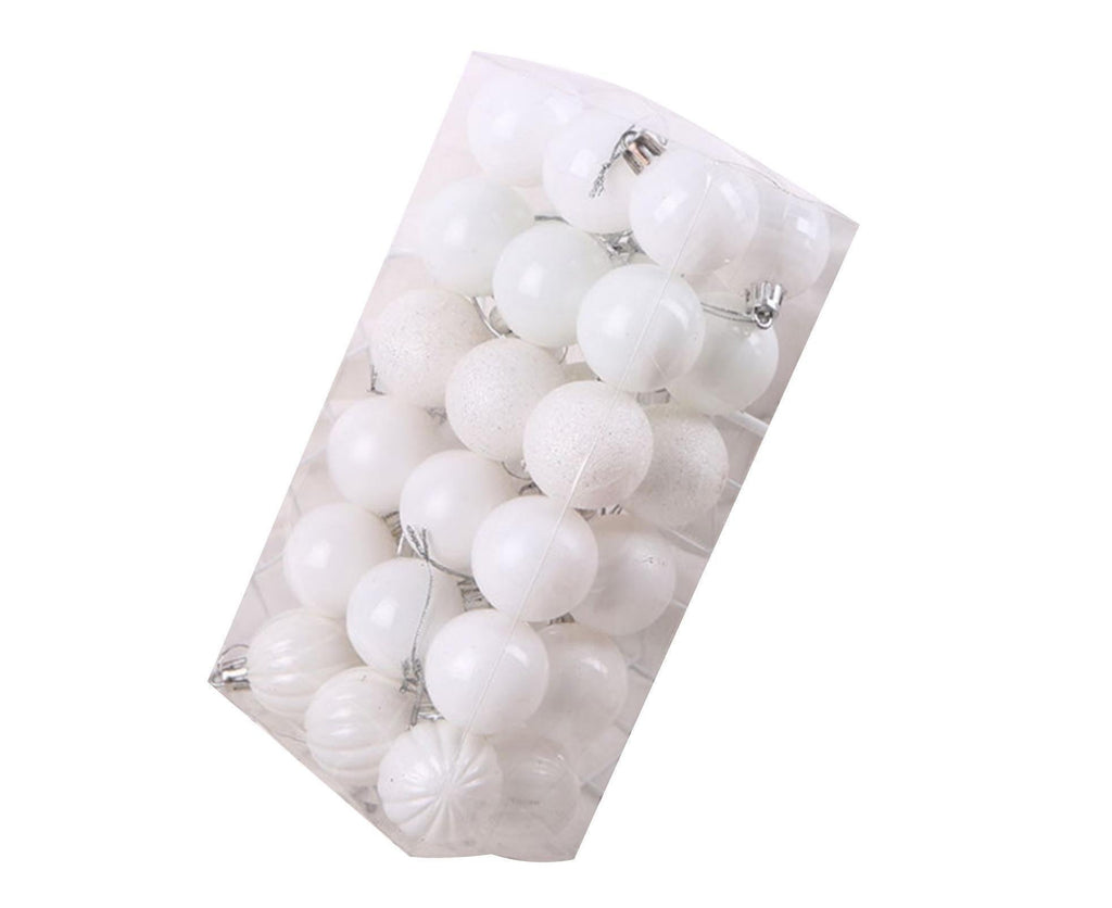 White Christmas Baubles – 36pc Set