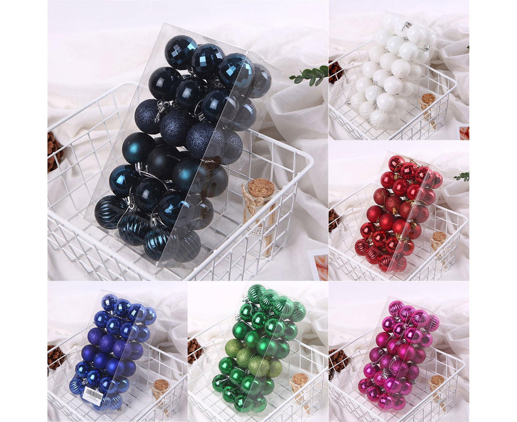 White Christmas Baubles – 36pc Set