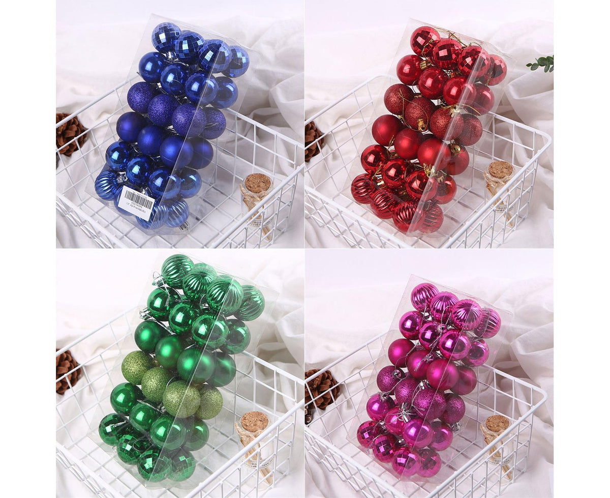 White Christmas Baubles – 36pc Set