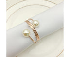 6Pcs Artificial Pearl Spring Shape Towel Napkin Ring Hotel Party Banquet Decor-Silver
