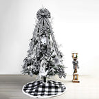 Christmas Decoration Linen Plaid Bowknot Decorate for Christmas Tree Home Scene Hanging Ornaments