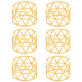 Pack of 6 Christmas Napkin Rings Gold Metal Napkin Ring Napkin Buckles for Wedding Party Dinner Anniversary Table Decoration