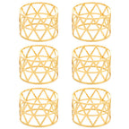 Pack of 6 Christmas Napkin Rings Gold Metal Napkin Ring Napkin Buckles for Wedding Party Dinner Anniversary Table Decoration