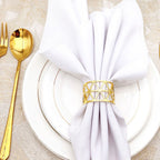 Pack of 6 Christmas Napkin Rings Gold Metal Napkin Ring Napkin Buckles for Wedding Party Dinner Anniversary Table Decoration
