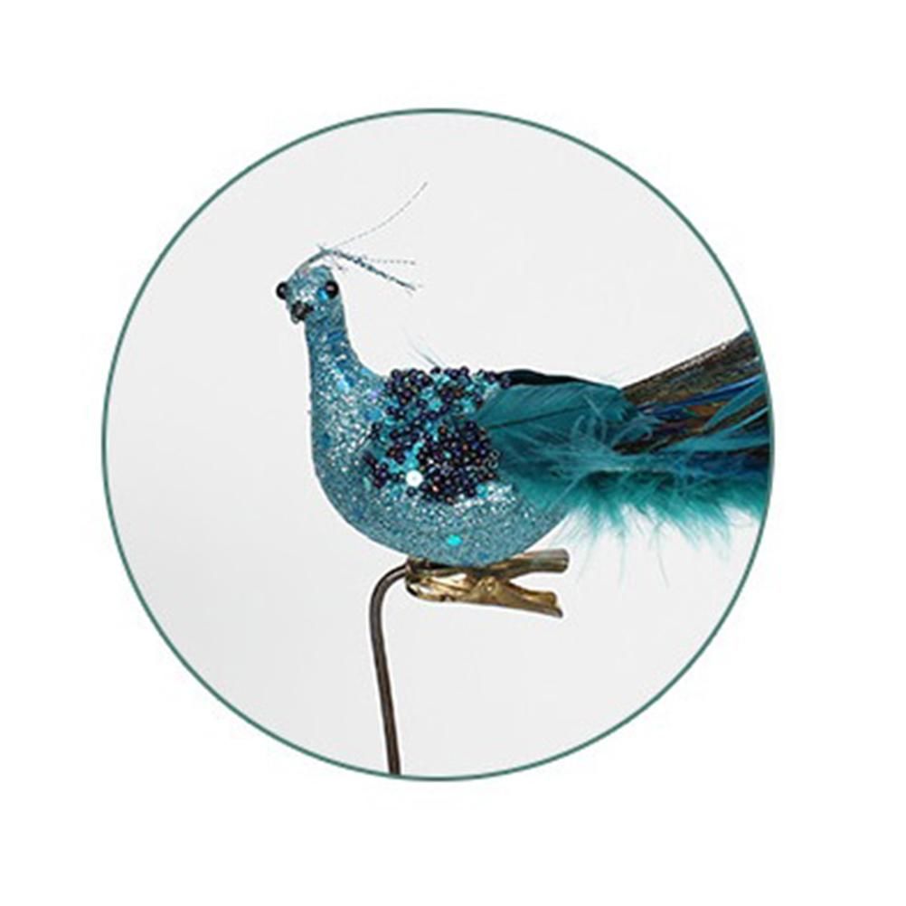 Festive Peacock Christmas Decoration – 27cm