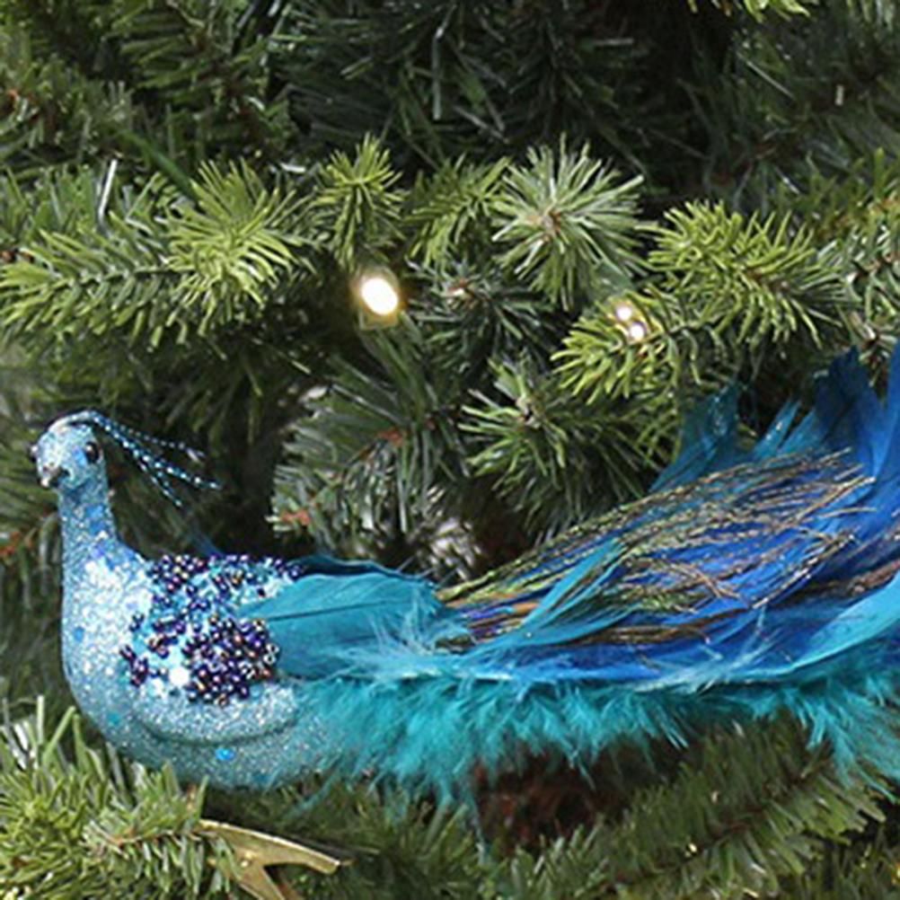 Festive Peacock Christmas Decoration – 27cm