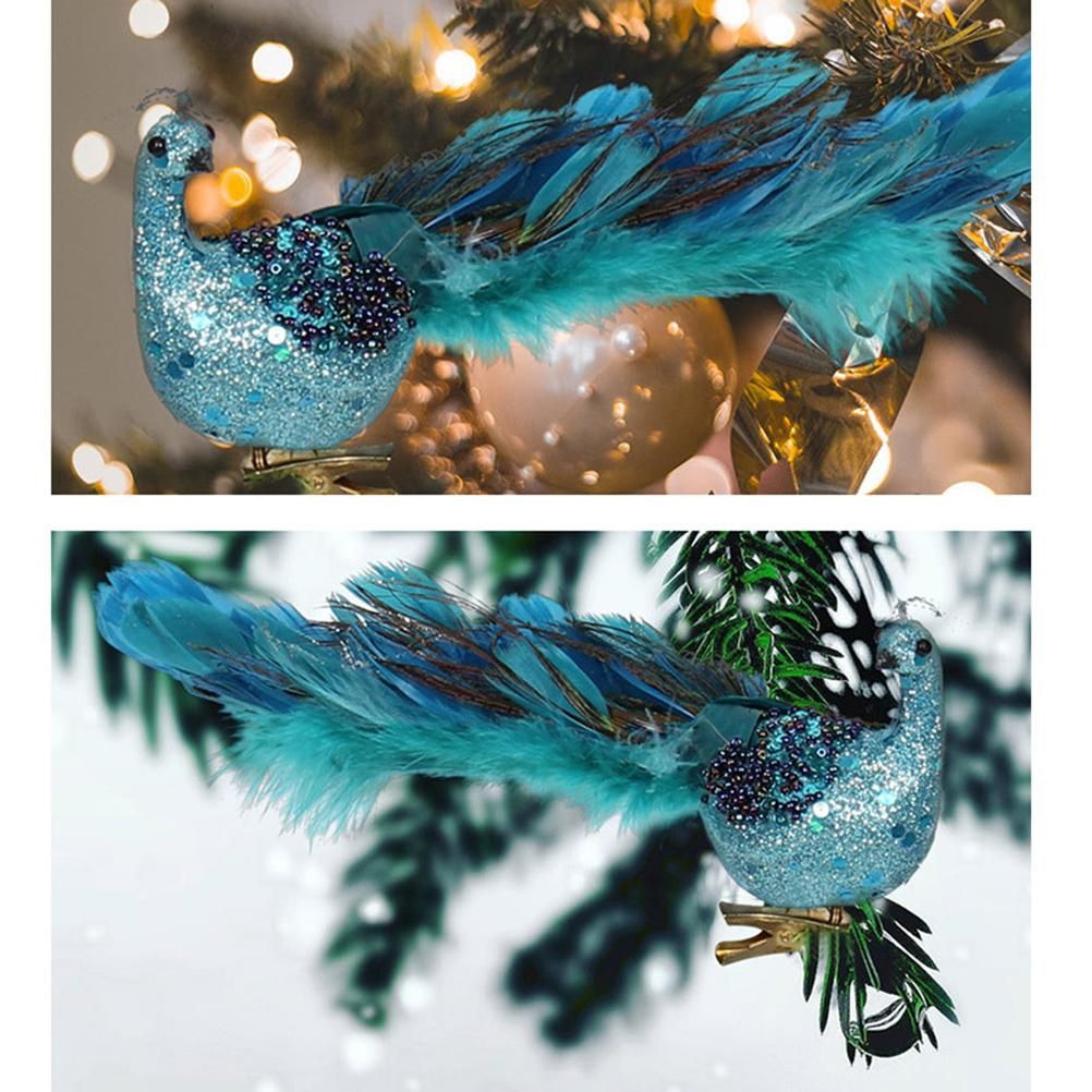 Festive Peacock Christmas Decoration – 27cm