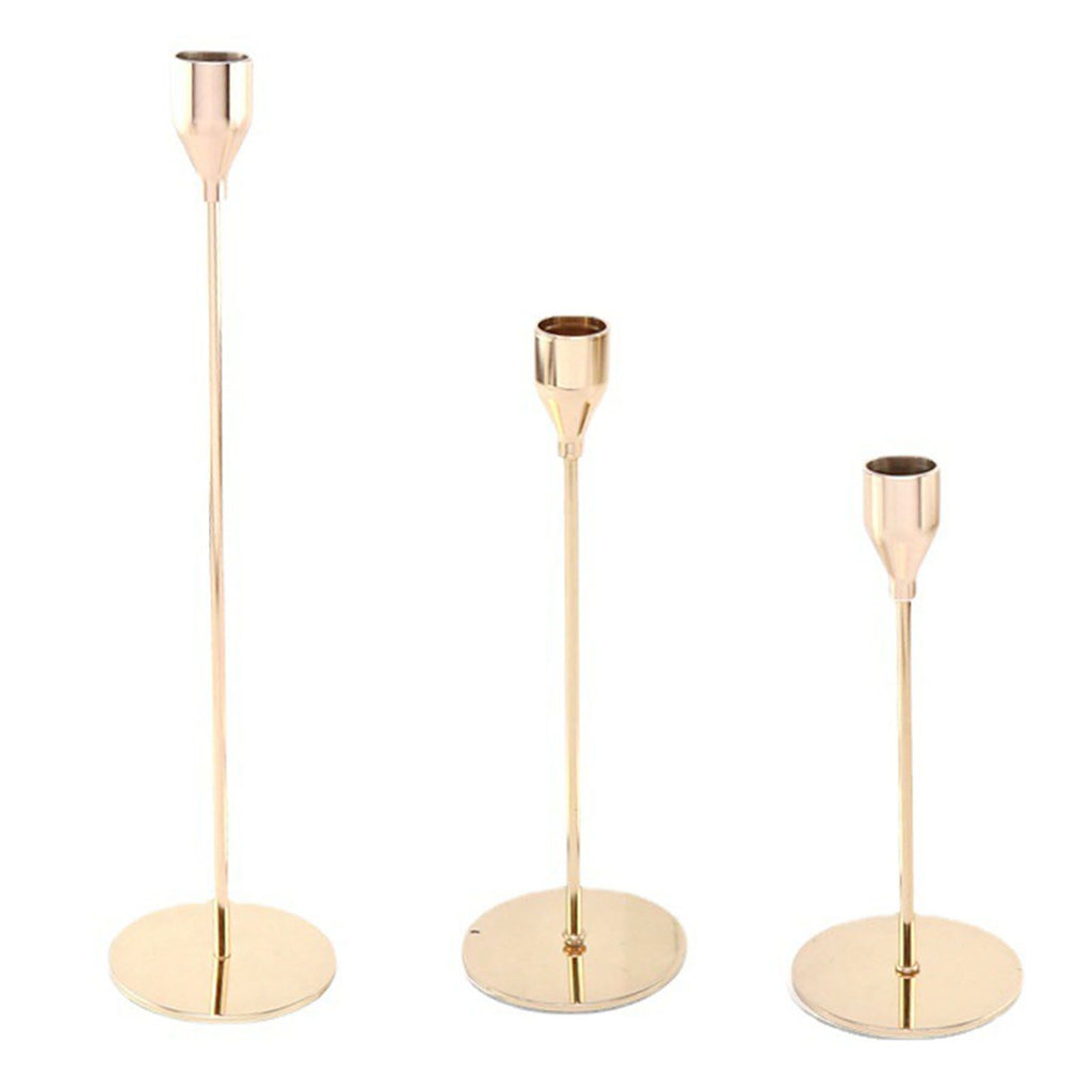 Candle Holders Set of 3 for Taper Candles Decorative Candlestick Metal Stand for Wedding Dinning Party