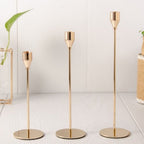 Candle Holders Set of 3 for Taper Candles Decorative Candlestick Metal Stand for Wedding Dinning Party