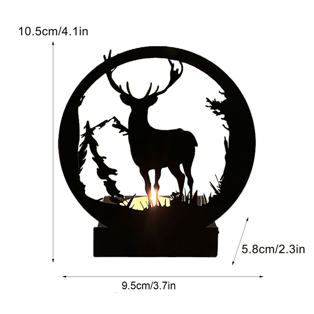 Deer Wall-Mounted Candle Holder – Black Iron