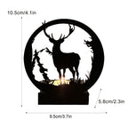 Deer Wall-Mounted Candle Holder – Black Iron