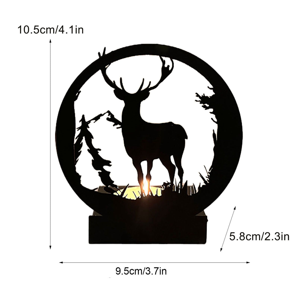 Deer Wall-Mounted Candle Holder – Black Iron