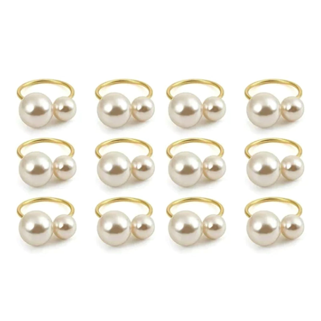 12pcs Napkin Ring Washable Decorative Exquisite Metal Napkin Ring Buckle for Wedding Party Banquet Christmas Dinner