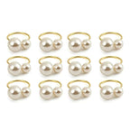 12pcs Napkin Ring Washable Decorative Exquisite Metal Napkin Ring Buckle for Wedding Party Banquet Christmas Dinner