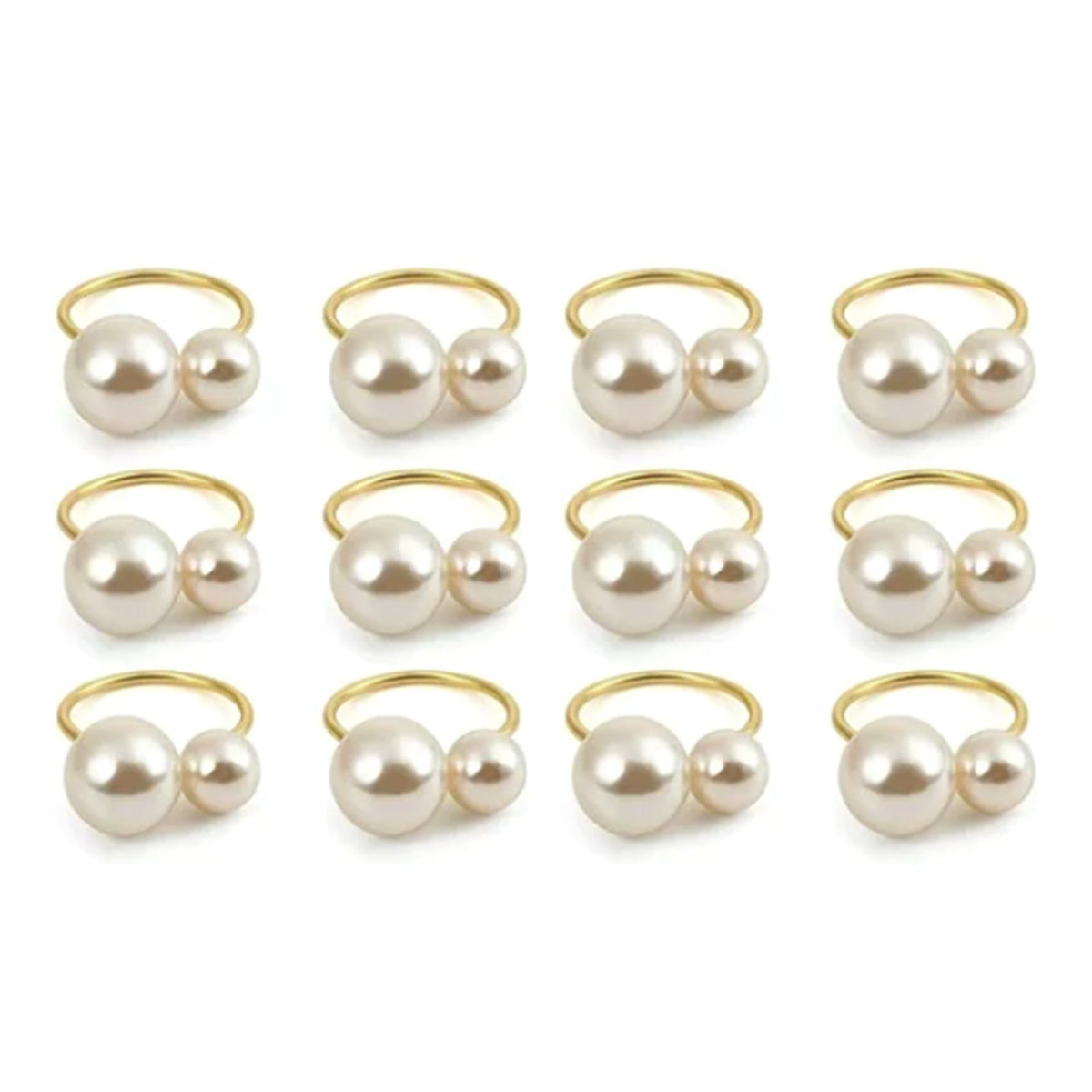 12pcs Napkin Ring Washable Decorative Exquisite Metal Napkin Ring Buckle for Wedding Party Banquet Christmas Dinner