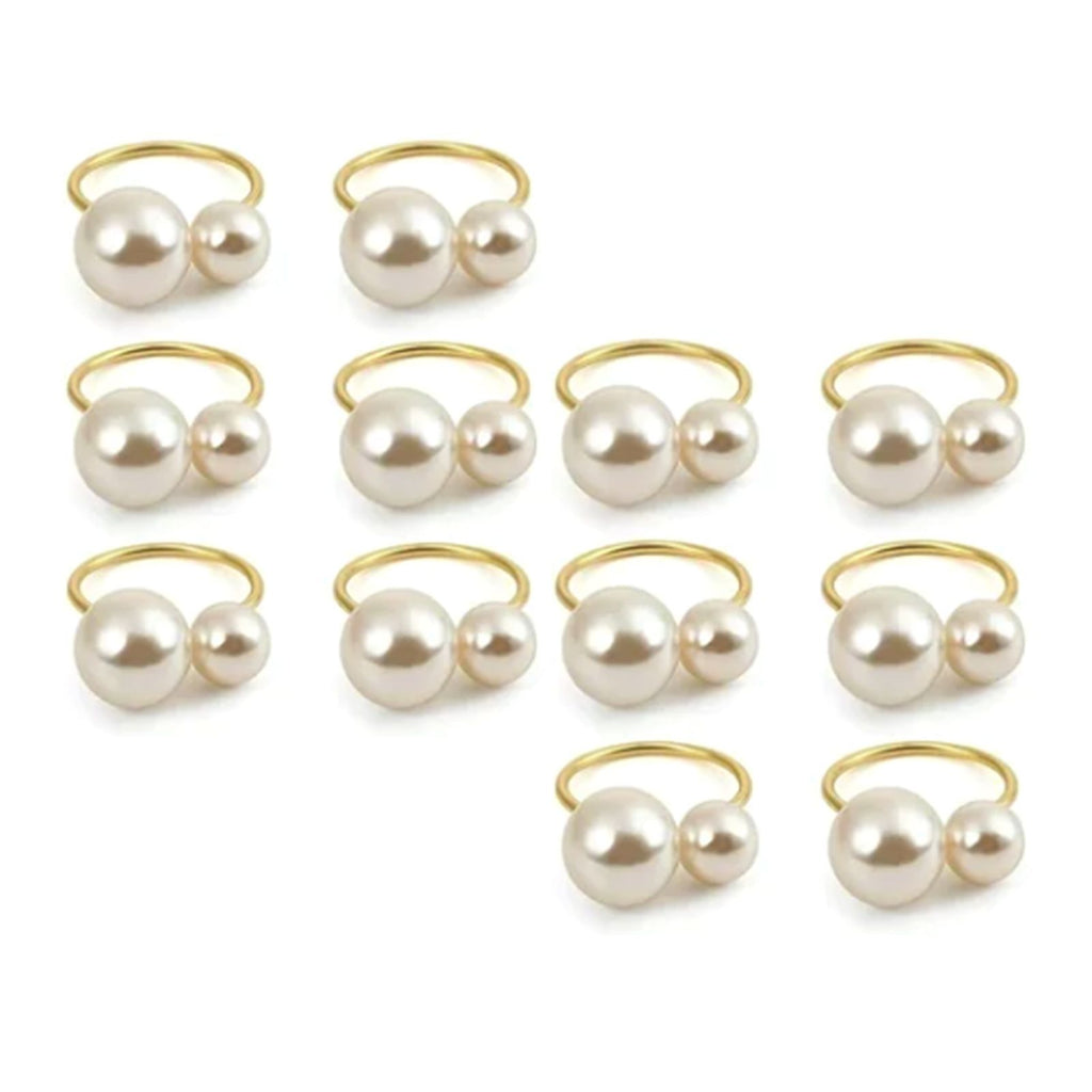 12pcs Napkin Ring Washable Decorative Exquisite Metal Napkin Ring Buckle for Wedding Party Banquet Christmas Dinner