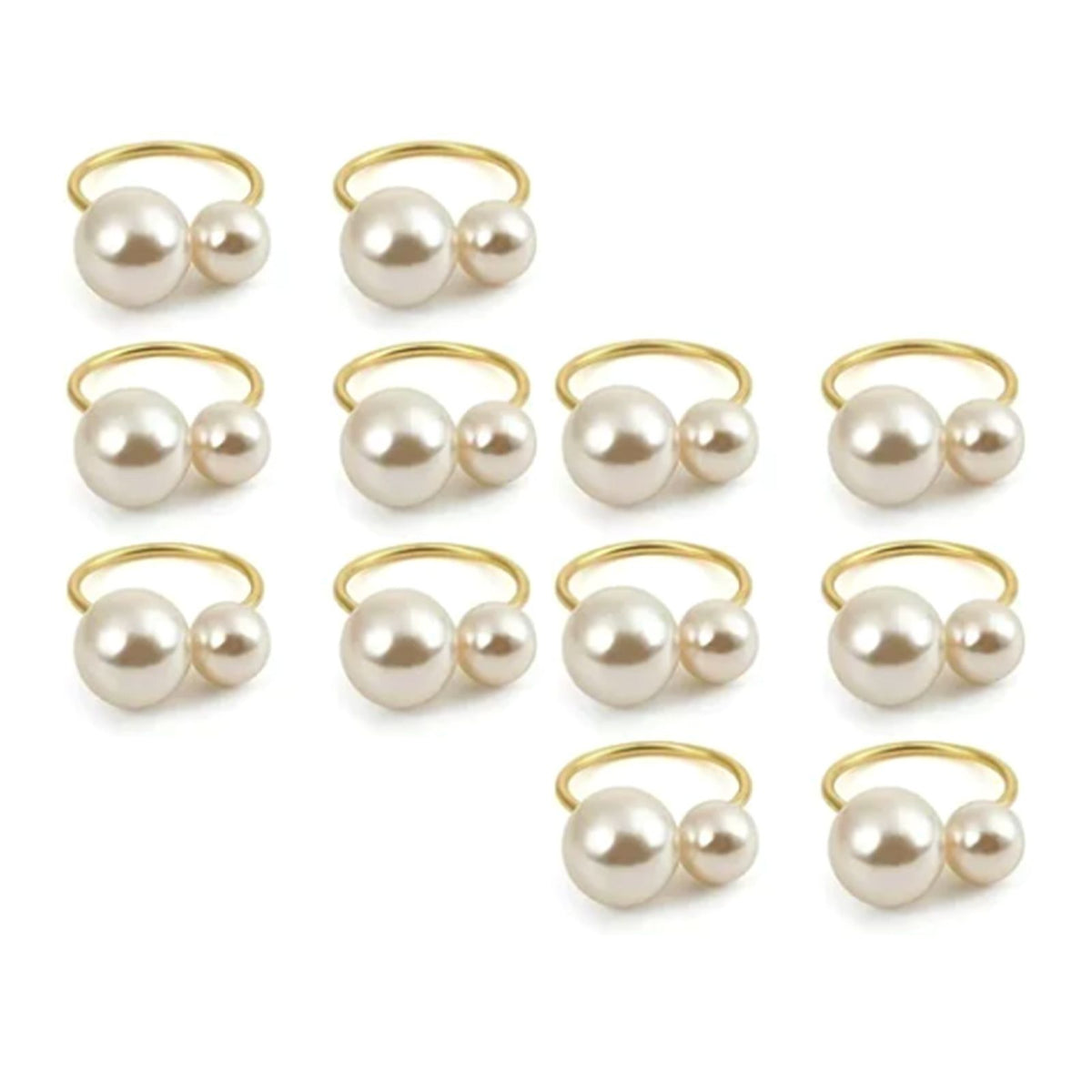 12pcs Napkin Ring Washable Decorative Exquisite Metal Napkin Ring Buckle for Wedding Party Banquet Christmas Dinner