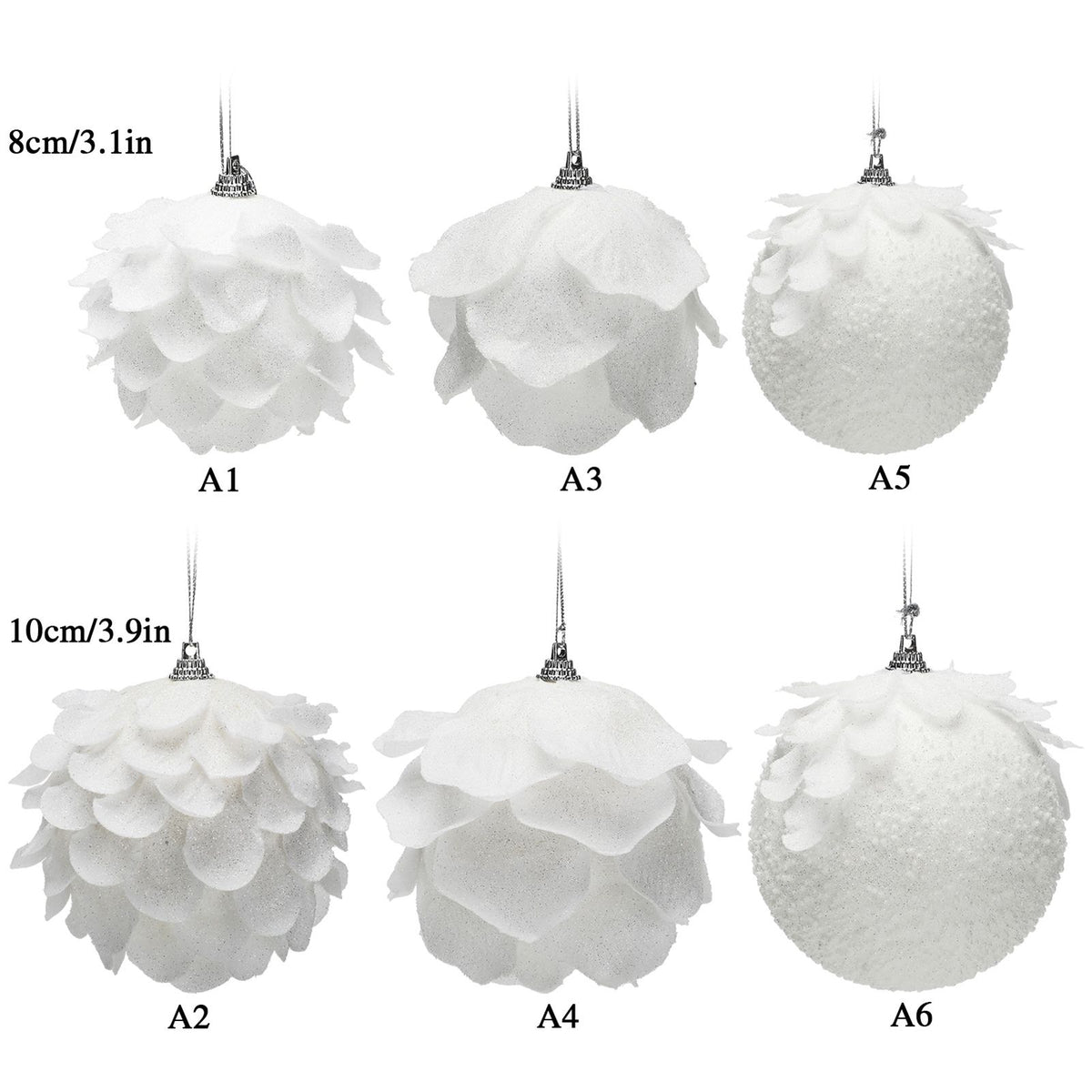 Snow White Christmas Foam Ball – 10cm