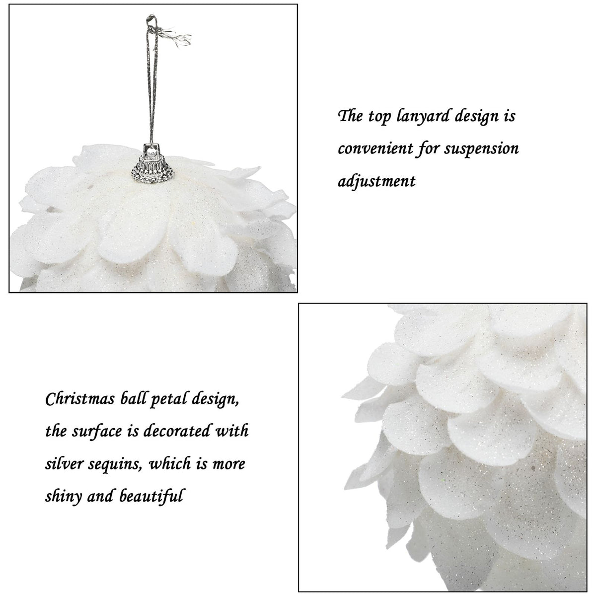 Snow White Christmas Foam Ball – 10cm