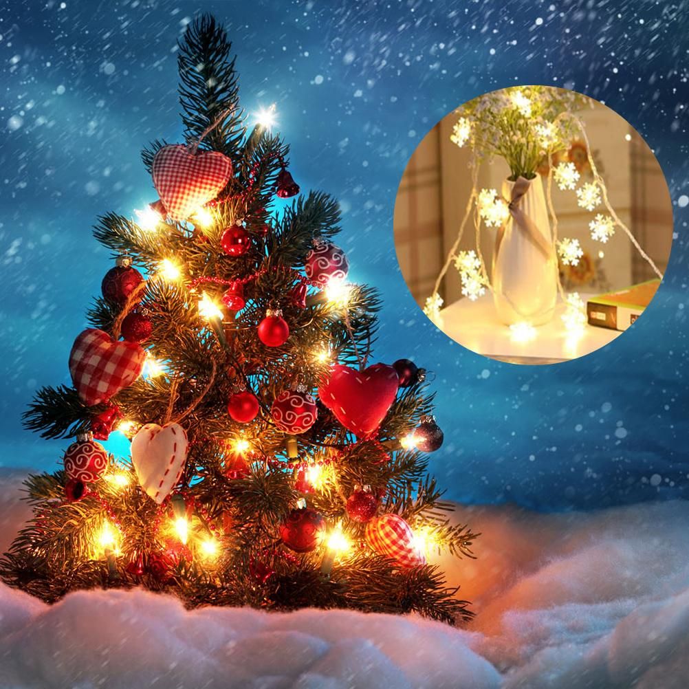 Snowflake String Lights – 3m | 20 Warm White LEDs