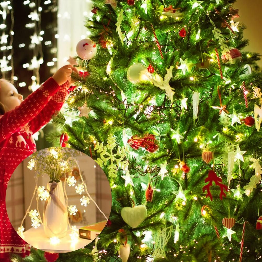 Snowflake String Lights – 3m | 20 Warm White LEDs