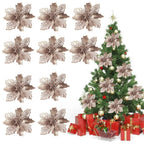 10-Piece Poinsettia Picks – Christmas Tree & Decor