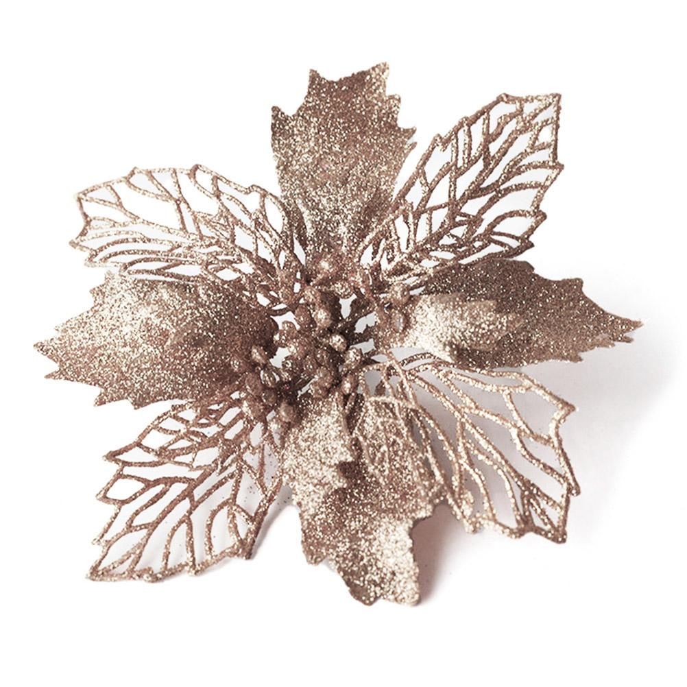 10-Piece Poinsettia Picks – Christmas Tree & Decor