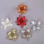10-Piece Poinsettia Picks – Christmas Tree & Decor