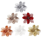 10-Piece Poinsettia Picks – Christmas Tree & Decor
